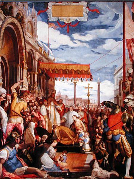 Frederick Barbarossa (c.1123-90) Pays Public Homage to Pope Alexander III (1105-81) von Federico Zuccari