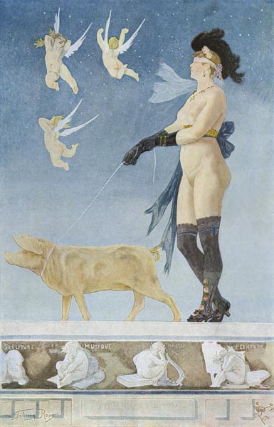 Pornokrates (La Dame au cochon) von Felicien Rops