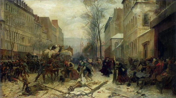 Bombardment of Paris in 1871 (oil on canvas) von Felix Philippoteaux
