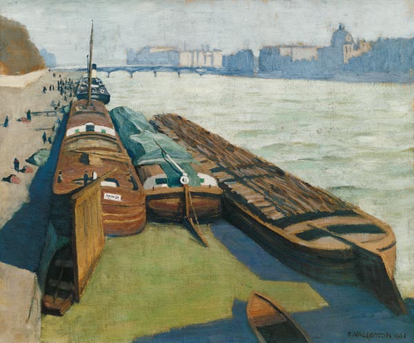 Paris/Barges on the Seine Bank/Vallotton von Felix Vallotton