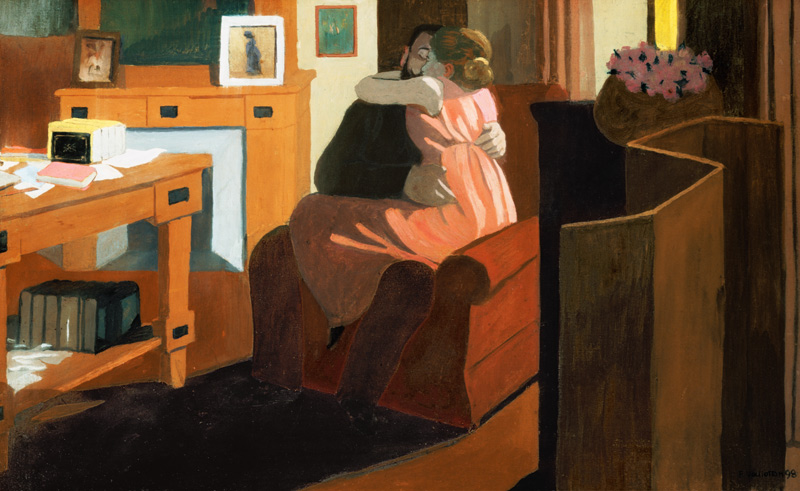 Intimacy, Couple in an Interior with a Partition von Felix Vallotton