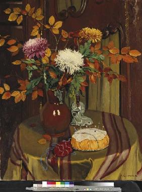 Chrysanthemen and Herbstblätter 1922