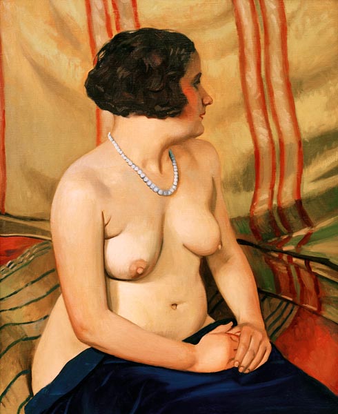 Frau mit blauer Halskette von Felix Vallotton