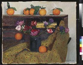 Stillleben mit Anemonen und Orangen 1924