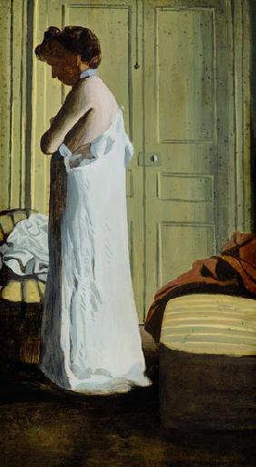 Nude in an Interior, Woman Removing her Shirt 1900