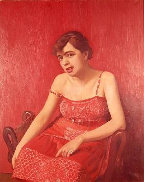 Romanian Woman in a Red Dress 1925