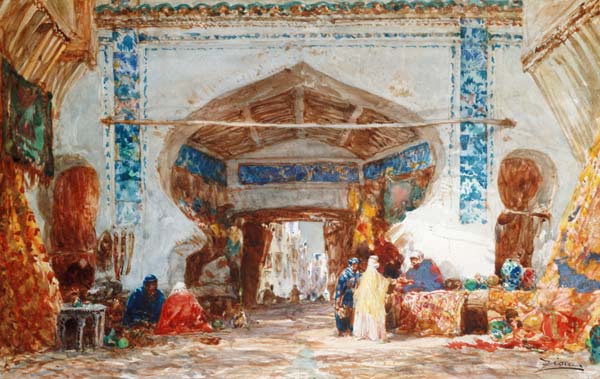 Bazaar in Constantinople von Felix Ziem
