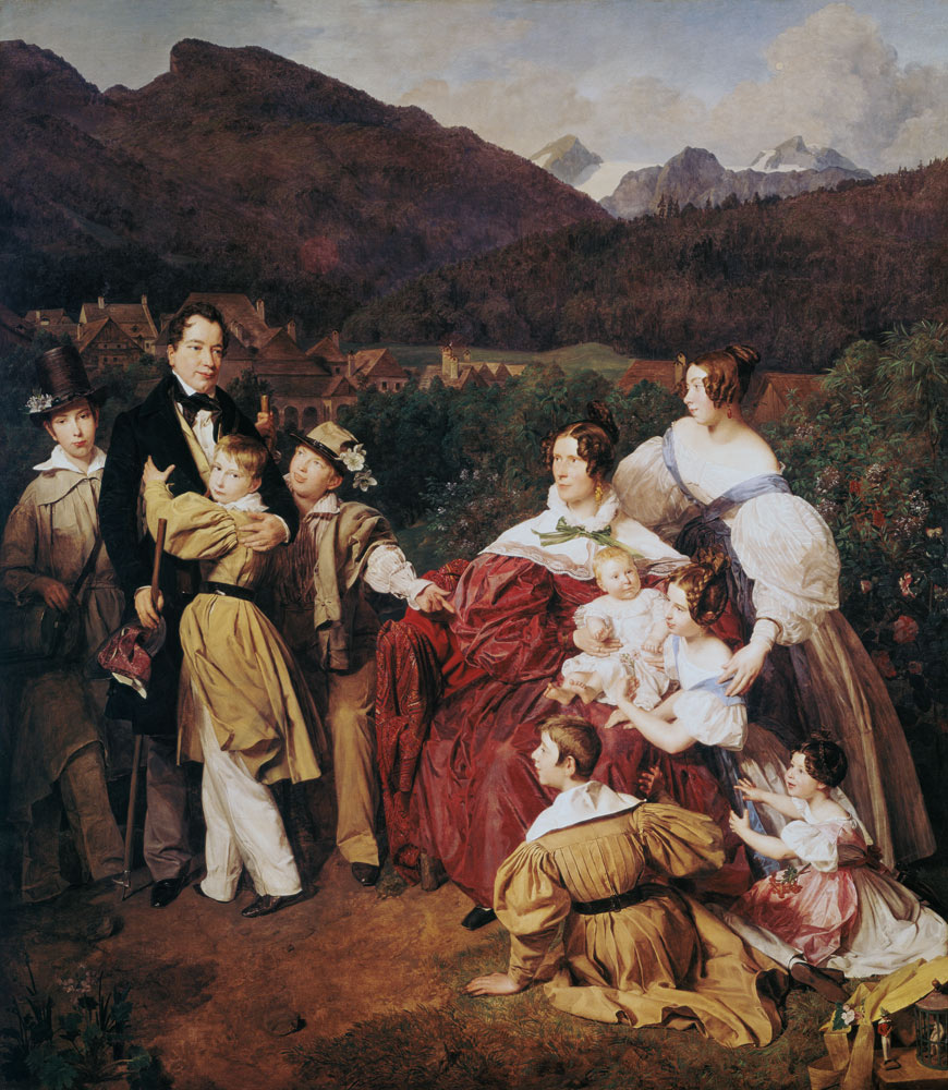 Dr. Josef Eltz und seine Familie in Bad Ischl. von Ferdinand Georg Waldmüller