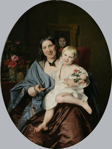 Frau mit Kind/Unbekannte Dame mit einem Kinde von Ferdinand Georg Waldmüller