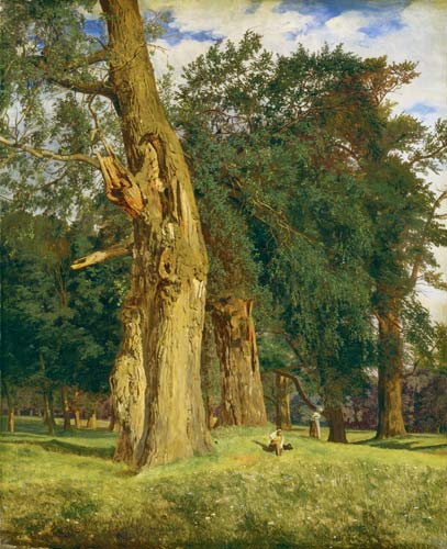 Old elms in Prater von Ferdinand Georg Waldmüller