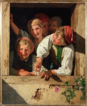 Kinder im Fenster 1853