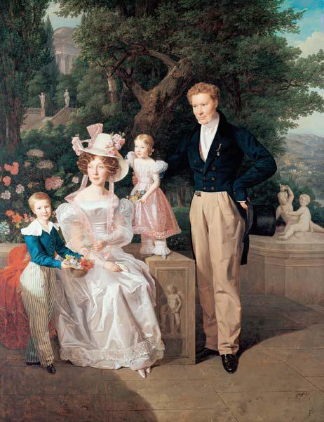 Die Familie Neuhaus. Legationsrat Ritter von Neuhaus (um1770-1855) mit Frau u.K um 1770-18