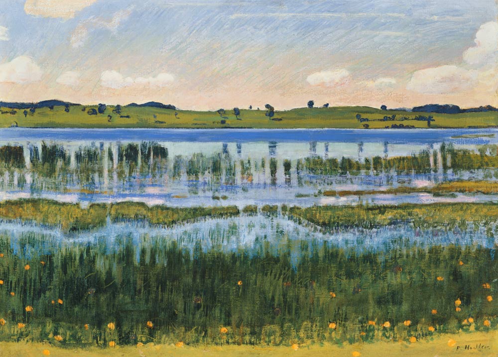 Ufer am Aeschi-See von Ferdinand Hodler