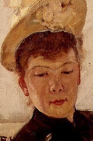 Die erste Frau des Künstlers mit gelbem Hut. von Ferdinand Hodler