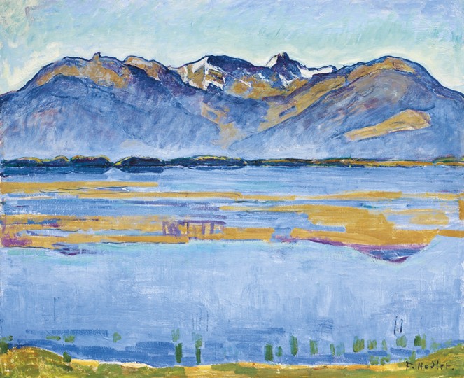 Montanalandschaft mit Becs de Bosson und Vallon de Réchy von Ferdinand Hodler
