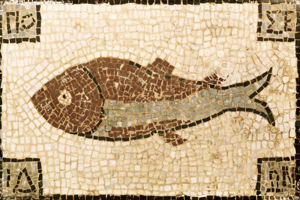 Römisches Mosaik mit Fischmotiv. von Ferdinand Hodler