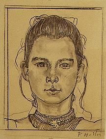 Portrait eines jungen Mädchens. von Ferdinand Hodler