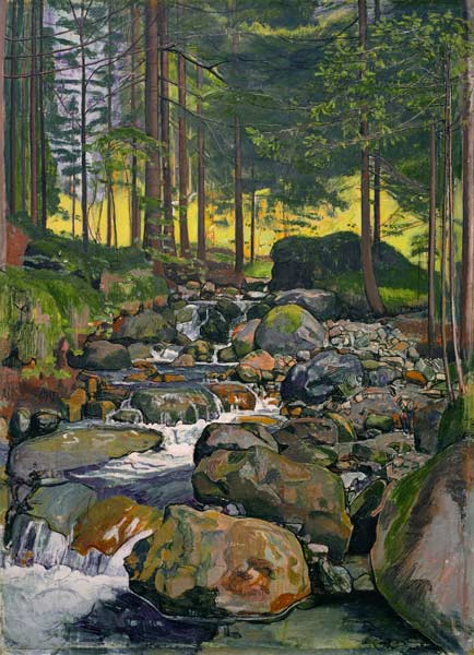 Wald mit Bergbach von Ferdinand Hodler