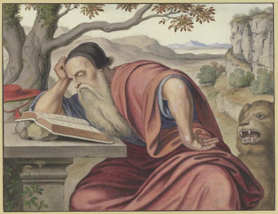 Der Heilige Hieronymus in einer Landschaft, lesend von Ferdinand Olivier