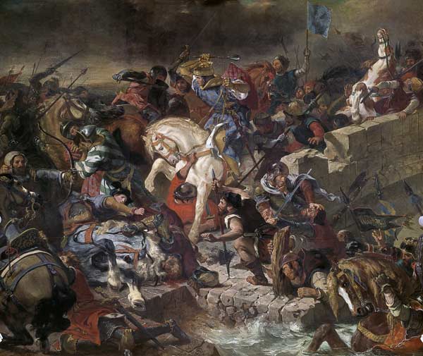 Die Schlacht von Taillebourg am 21.Juli 1242. von Ferdinand Victor Eugène Delacroix