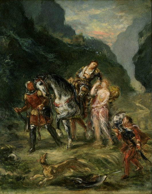 Angelika und der verletzte Meodoro von Ferdinand Victor Eugène Delacroix