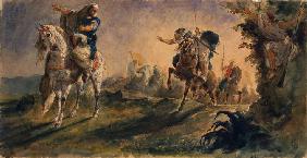 Arabische Reiter auf einer Aufklärungsreise 1862