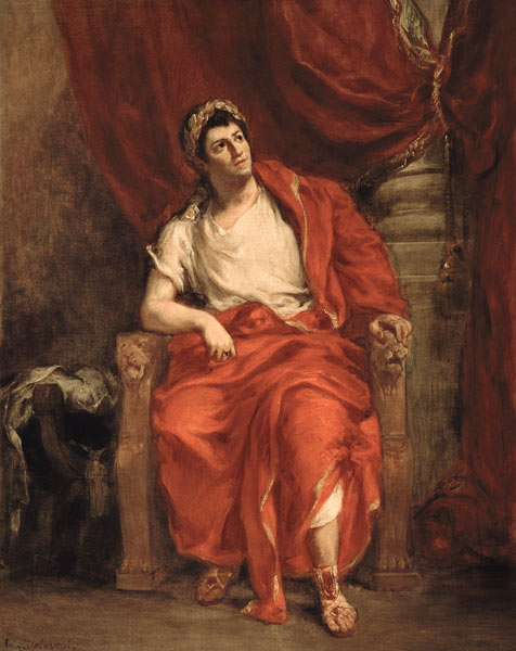 Portrait of Francois Joseph Talma (1763-1826) as Nero in 'Britannicus' by Jean Racine (1639-99) von Ferdinand Victor Eugène Delacroix