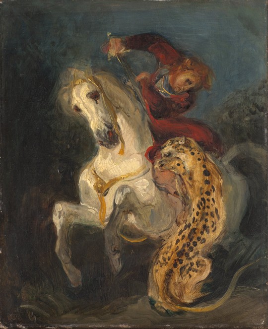 Reiter, von einem Jaguar angegriffen von Ferdinand Victor Eugène Delacroix