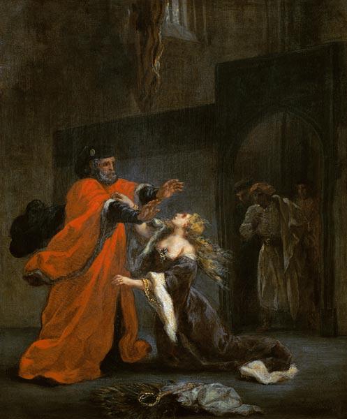 Desdémona wirft sich zu Füssen ihres Vaters. 1852