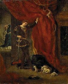 Hamlet vor der Leiche des Polonius (Akt III, Szene IV.)