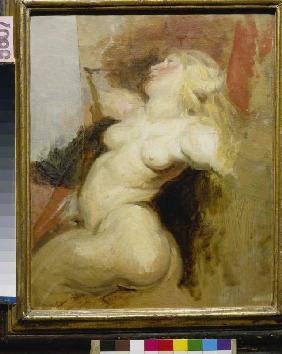 Kopie einer nackten Frauenfigur aus dem Medici-Zyklus von Rubens.