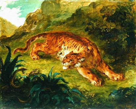 Tiger and Snake von Ferdinand Victor Eugène Delacroix
