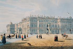 Blick von der Palast-Passage in St.Petersburg auf den Winterpalast um 1840