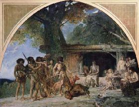 The Stone Age, returning from a bear hunting 1882