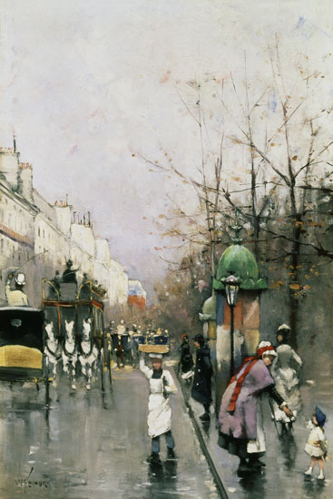 Strasse in Paris. von Feron William