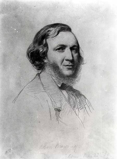 Portrait of Robert Browning (1812-89)  (b&w photo) von Field Talfourd