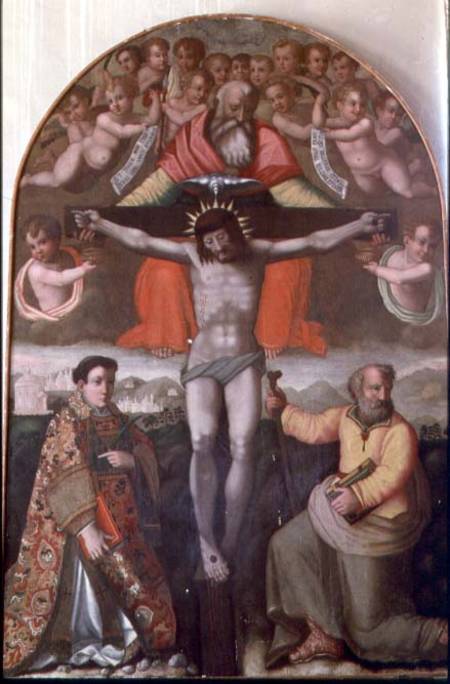 Trinity with SS. Stephen and Philip, central panel of an altarpiece von Filippino Lippi