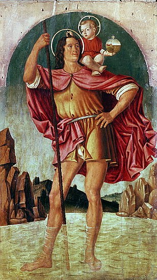 St. Christopher von Filippo Mazzola or Mazzuola