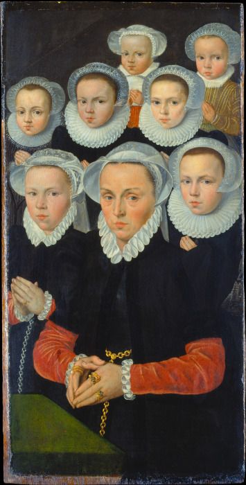 Altarflügel mit den weiblichen Mitgliedern der Stifterfamilie von Flämischer Meister um 1570/1580