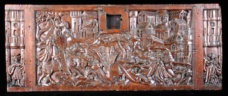 Chest Carved with St. George Slaying the Dragon von Flemish School