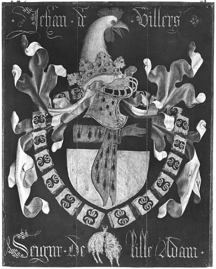 Coat of Arms of Jehan de Villers (d.1439), Seigneur of Lille Adam, 3rd Chapter of the Order of the G von Flemish School