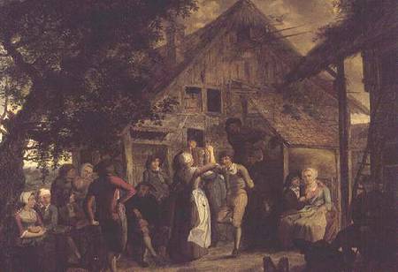 Villagers Merrymaking outside a Farmhouse von Flemish School