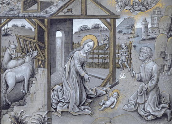 The Nativity (vellum) von Flemish School, (15th century)