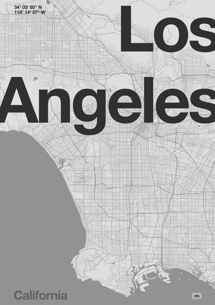 Los Angeles Minimal Map von Florent Bodart