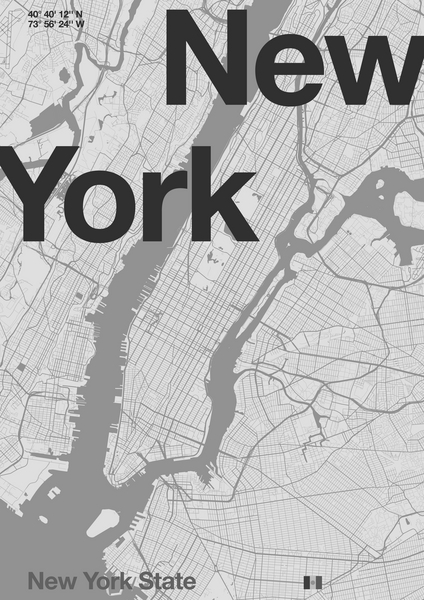 New York Minimal Map von Florent Bodart