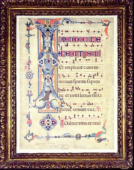 Gradual, featuring historiated initial ''I'' depicting Saint John the Evangelist, c.1315 von Florentine School