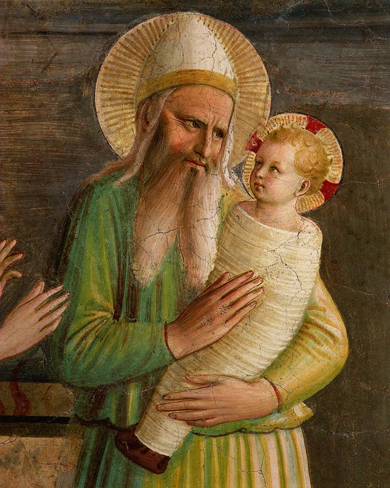 Simeon with the Christ Child (Detail BEN76098) von Fra Beato Angelico