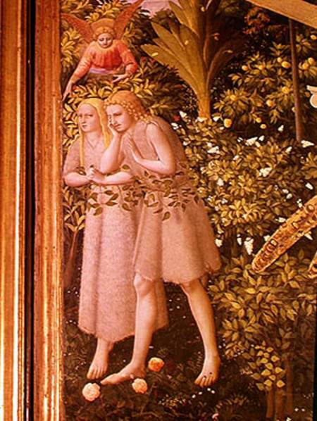 Adam and Eve Expelled from Paradise, detail from the Annunciation von Fra Beato Angelico