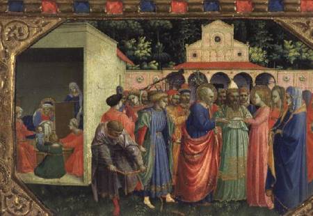 The Birth and Marriage of the Virgin, from the predella of the Annunciation altarpiece von Fra Beato Angelico