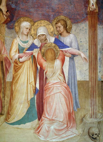 The Crucifixion, detail of the Virgin and attendants from the Chapter House von Fra Beato Angelico